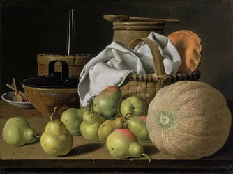 Nature morte au melon et aux poires