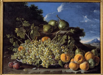 Raisins, poires, pêches et prunes
