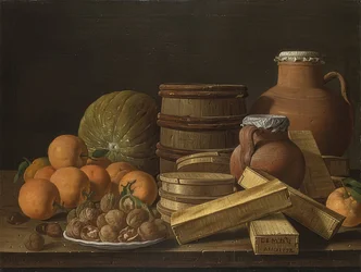Nature morte avec oranges et noix