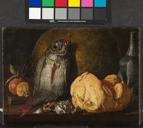 Nature morte avec poisson, pain et bouilloire, vers 1772