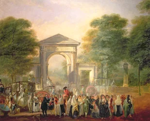 Avenue devant les jardins botaniques de Madrid