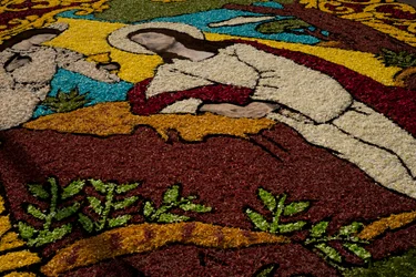 Tapis de fleurs de la Semaine Sainte Surco, Lima, Pérou, 2015