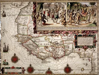 Carte géographique de la Guinée par Luis Teixera