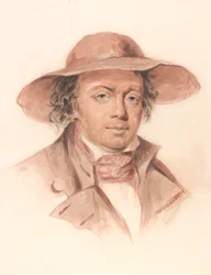 Homme avec un chapeau à bord