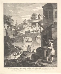 Satire sur la Fausse Perspective: Frontispice de la Perspective de Kirby, février 1754
