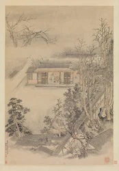 Boire dans le jardin de bambous