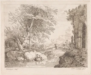 Paysage avec ruines classiques