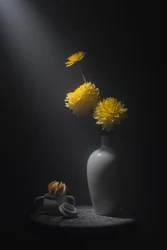Nature morte aux fleurs dorées