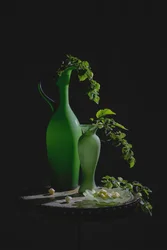 Nature morte aux vases verts