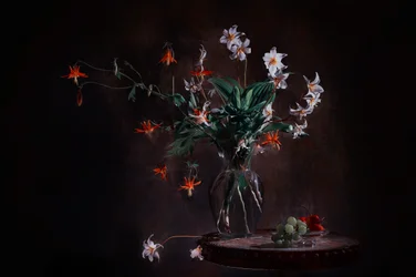 Nature morte florale mélancolique