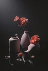 Nature morte florale rose et paisible
