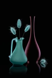 Vases avec queues-de-lièvre