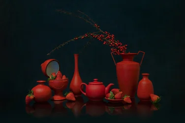 Nature morte rouge vif