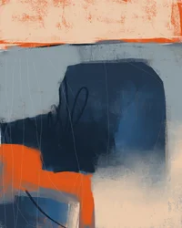 Abstraction orange et bleue