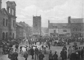 Place du marché, Morpeth, vers 1896