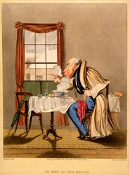 Aussi chaud que le diable!, gravure réalisée par George Hunt, 1827