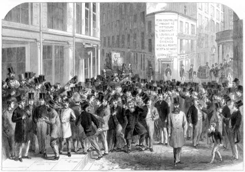 Courtiers de trottoir à New York, 1864