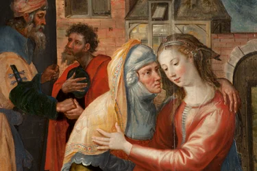 Adoration des Mages, Triptyque, Panneau gauche : Vie de la Sainte Vierge (détail)