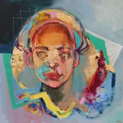 Abanicos, 2020 (acrylique, pastel et feuille d