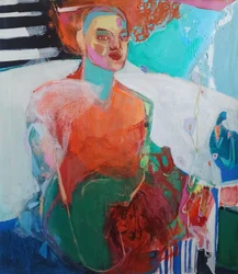 Joy, 2023 (acrylique et pastel sur toile)