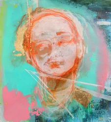 Lost In Thought 4, 2020 (acrylique, pastel et feuille d
