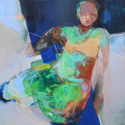 Prisme, 2020 (acrylique, pastel et feuille d
