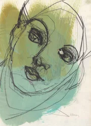 Sketchbook 20, 2024 (peinture à la détrempe, encre, fusain sur papier)