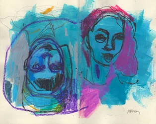 Sketchbook 36, 2025 (peinture à la détrempe, fusain sur papier)
