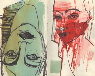 Sketchbook 37, 2025 (peinture à la détrempe, encre sur papier)