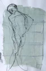 Sketchbook 46, 2025 (peinture à la détrempe, fusain sur papier)