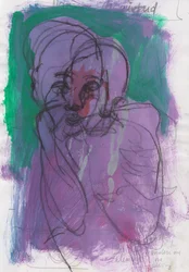 Sketchbook 4, 2024 (peinture à la détrempe, fusain, crayon sur papier)