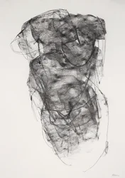 Torse 1, 2022 (fusain sur papier)