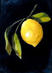 Une branche de citron éclatante