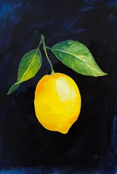 Une branche de citronnier aux couleurs vives