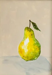 Nature morte aux poires aux couleurs vives