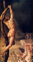 Calvaire, détail du panneau latéral gauche, 1545-1550