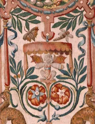 Musée diocésain. Tapisserie flamande. Bruxelles. Atelier François Geubels. Série Histoire de Gédéon. Les Israélites remettent à Gédéon leur part du butin. Soie et laine. Legs de l