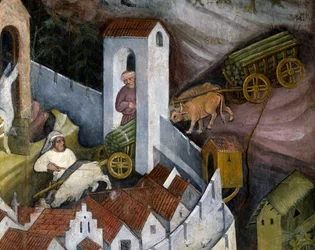 Récolte de bois, détail du Mois de Décembre, Cycle des Mois