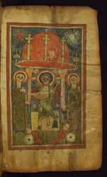 Résurrection du Christ, flanquée de deux femmes