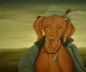 Chien de chasse, 2021 (huile sur toile)