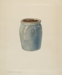 Pot de confiture en poterie, vers 1938