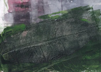 Empreinte de feuille vert foncé