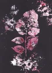Impression botanique rose
