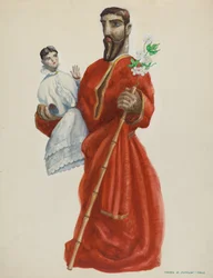 Santo sculpté et peint - San Jose, vers 1938