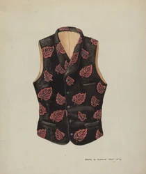 Gilet en velours brodé, vers 1937
