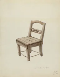 Petite chaise en bois, vers 1937