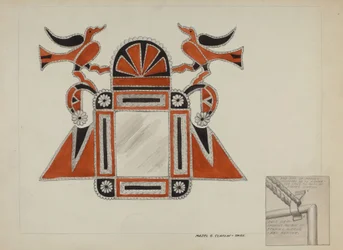 Cadre de miroir en étain, vers 1937