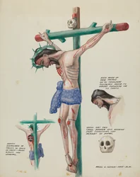 Christ en bois peint