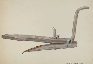 Charrue en bois, vers 1937