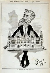 Caricature par M. Poubelle, préfet de la Seine, portant l